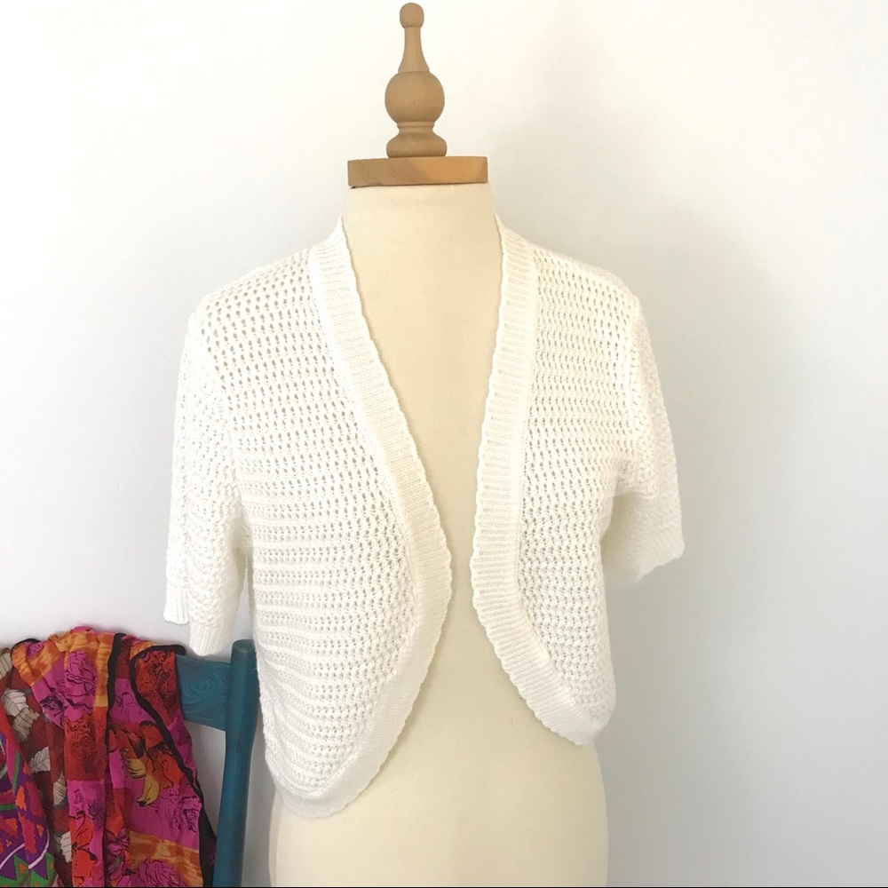 True Vintage  White Bolero Sweater